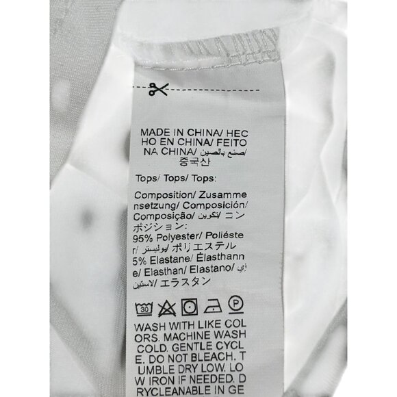 Set Of 2 Shein Long Sleeve White & Light Blue Square Neck Tops XS 95% Polyester - Picture 5 of 14